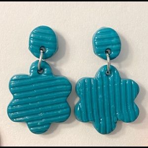 Glossy Turquoise Ribbed Stud